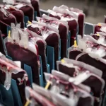 A stock image of blood units stored in a cold storage room. | Sina Schuldt/dpa via AP/dpa via AP